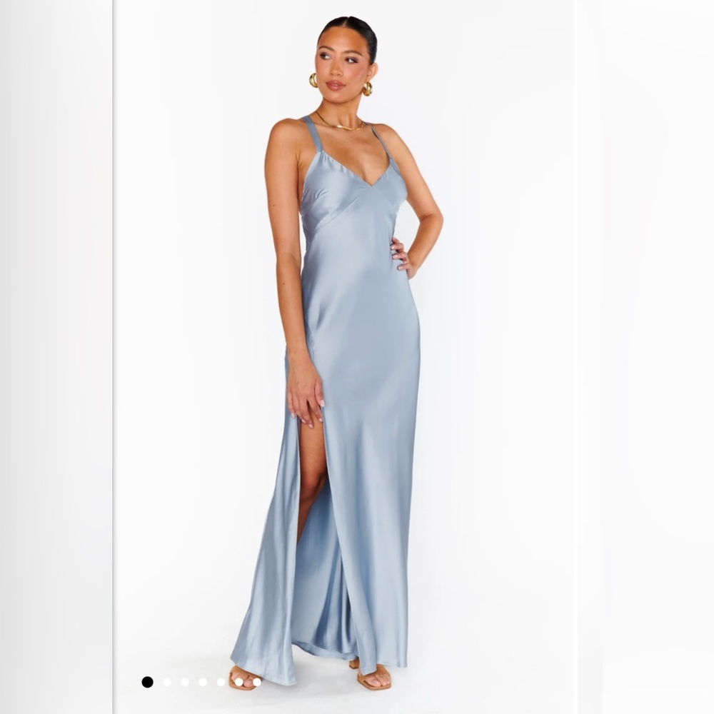 Show Me Your Mumu Anderson Maxi Dress - Steel Luxe Blue Size XS